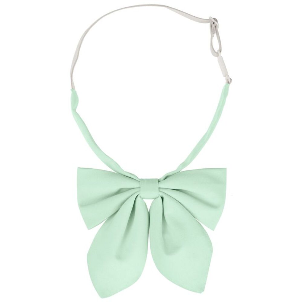 Sparkly Bowties Solid Color Neck Tie Adjustable Pre-Tied Bow Ties Light Green